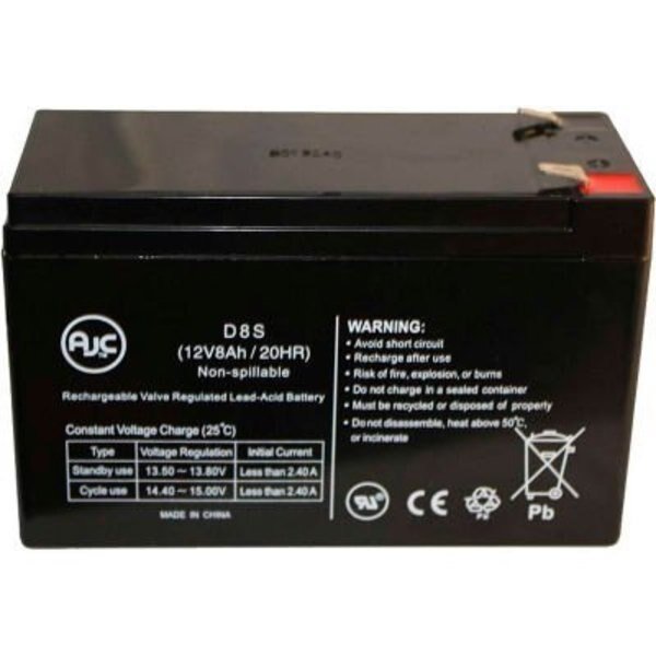 UPS Battery, Compatible with APC Back-UPSES 500 UPS Battery, 12V DC, 8 Ah, Cabling, F2 Terminal, Battery Clerk, Mfr#: Back-UPSES-500-APC-12V-8Ah-UPS